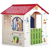 Chicos - Country Cottage Casita Infantil de Exterior- Color Beige con tejado Rojo (La Fábrica de Juguetes 89607)